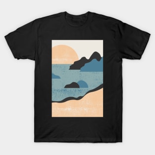 Ocean Breeze - Seaside beach Landscape Art - Mountains Hiking - Sunset Adventure - Blue Lagoon - Seaside Art - Sunrise Mountains T-Shirt